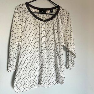 MAISON SCOTCH by Scotch & Soda I  Long Sleeve Skull Print Cotton Peasant Blouse
